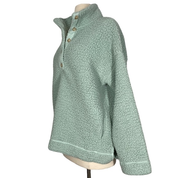 AERIE Blue Sherpa Fleece Pullover - Picture 2 of 5